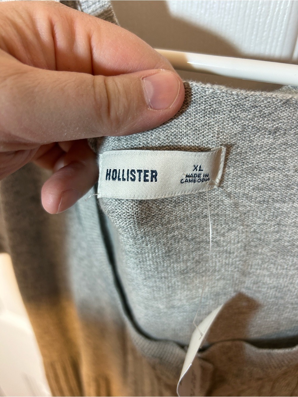 Hollister Heather Gray Short Sleeve Scoop-Neck Knit Top XL - Picture 3 of 5